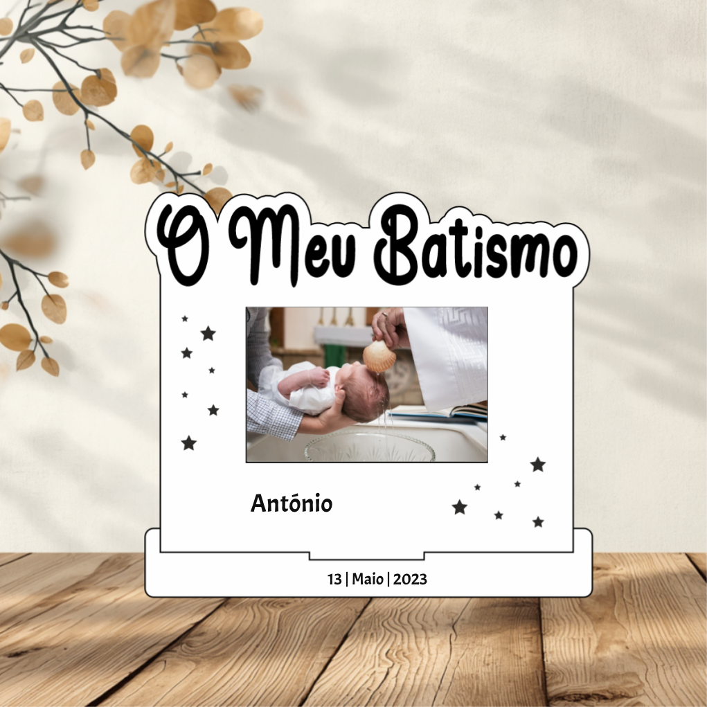 Moldura O meu Batismo estrelas